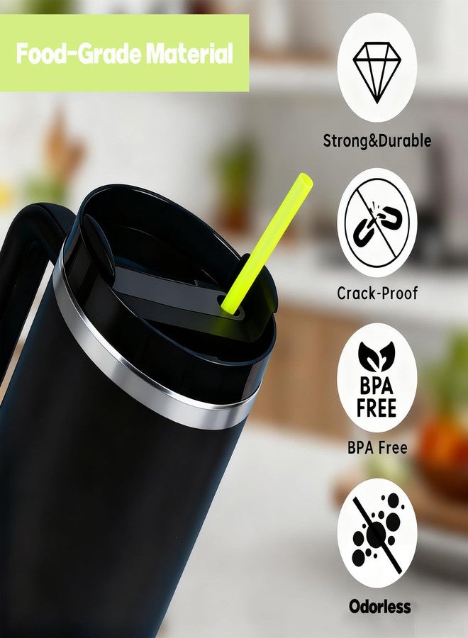 Haundry 200Pcs Disposable Straws for 40 OZ Tumbler, Extra Long Straws Disposable for Stanley Cup 30oz 40oz Tumbler, Neon Colored Plastic Straw Individually Wrapped for Tumblers, Milk, Juice, Home, Party Use - Image 3